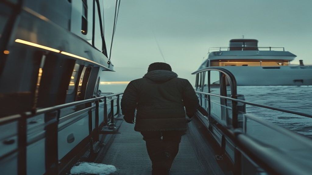boarding the gangway